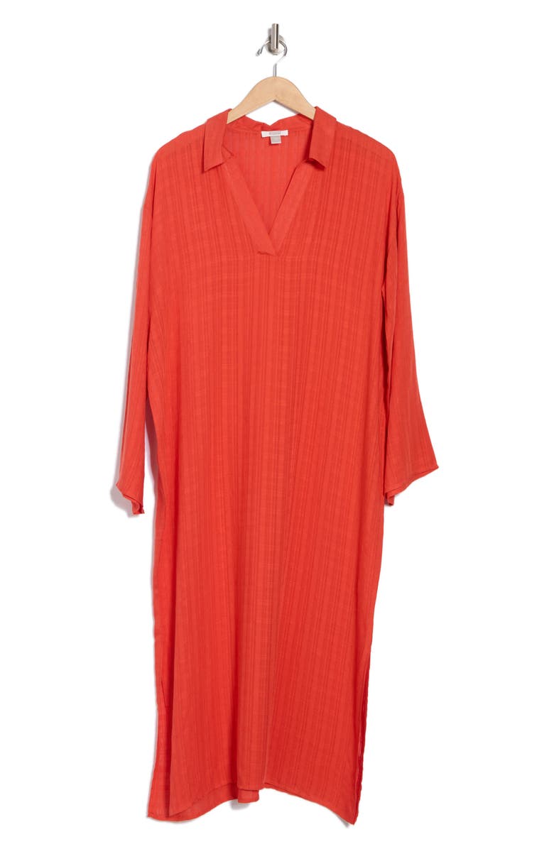 NORDSTROM RACK Long Sleeve Cover-Up Dress, Alternate, color, Red Valiant