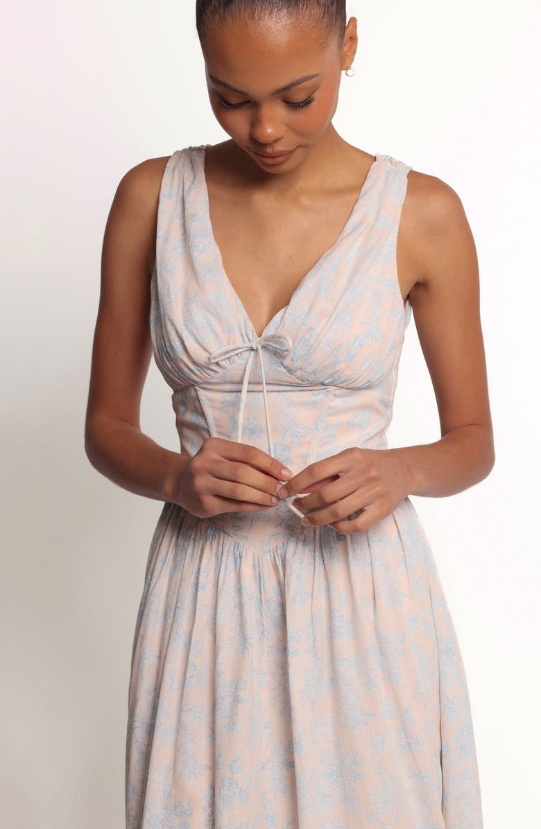 Petal & Pup Wrenna Floral Print Sleeveless Maxi Dress, Alternate, color, Blue