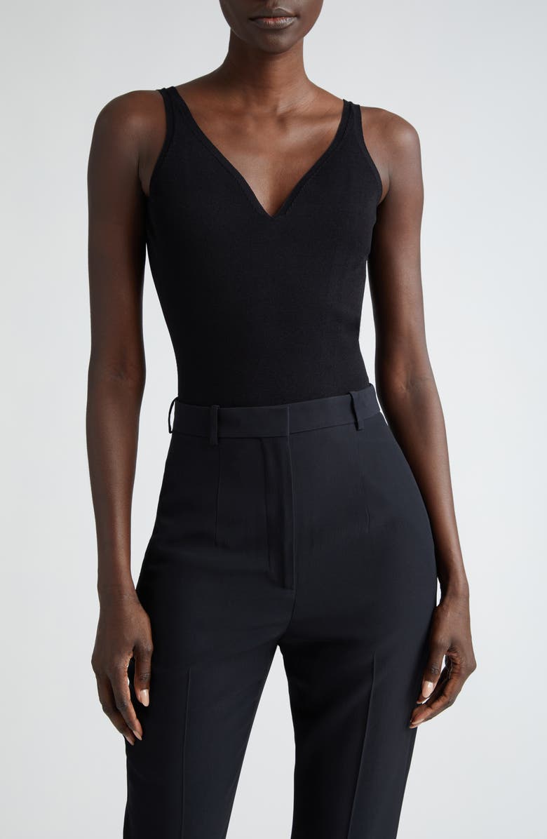 McQueen Seamless Open Back Bodysuit, Main, color, Black