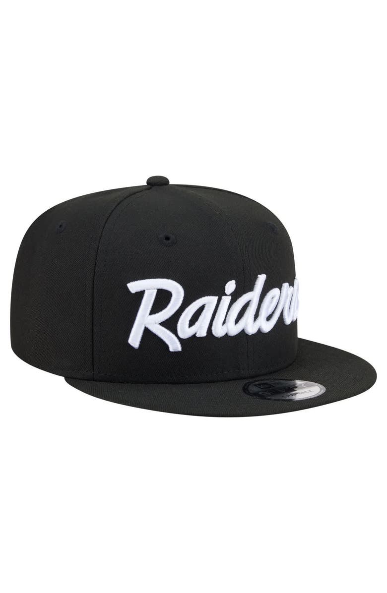 New Era Men's New Era  Black Las Vegas Raiders Core Team Script 9FIFTY Snapback Hat, Alternate, color, Black