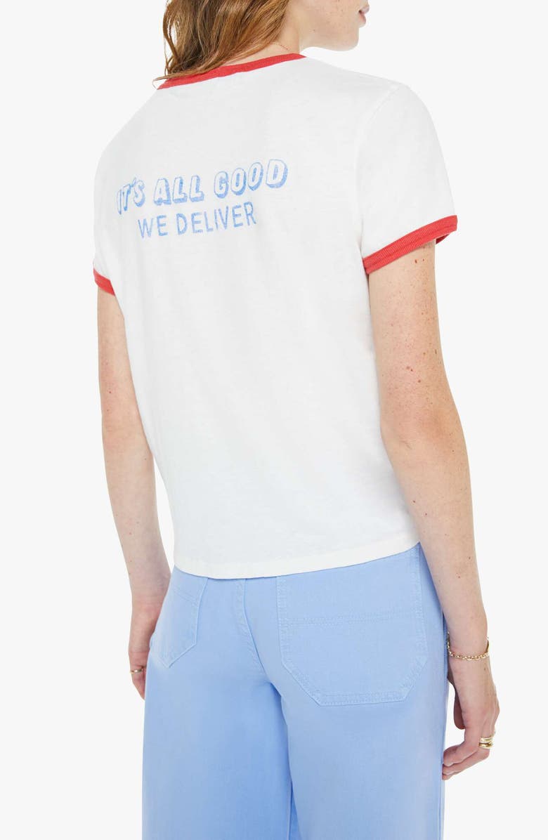 MOTHER Lil Goodie Goodie Ringer T-Shirt, Alternate, color, City Girl Pizza