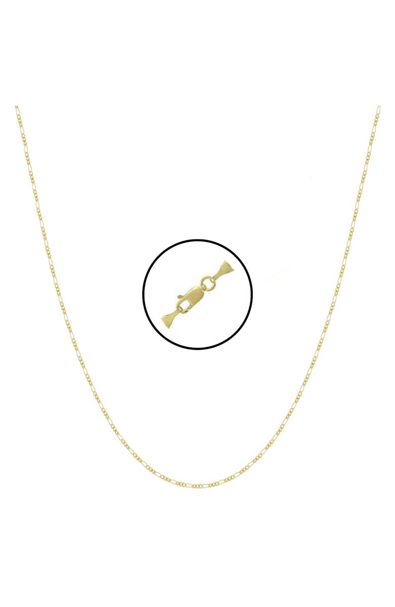 Donatello Gian 14k Gold Light-Weight Figaro Chain Necklace, Main, color, 