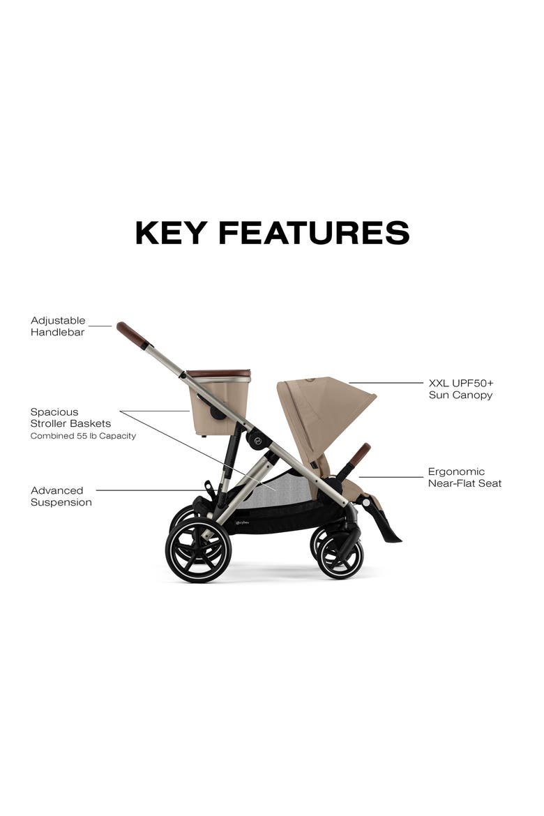 Gazelle S Stroller & Cloud G Pro Travel System, Alternate, color, ALMOND BEIGE