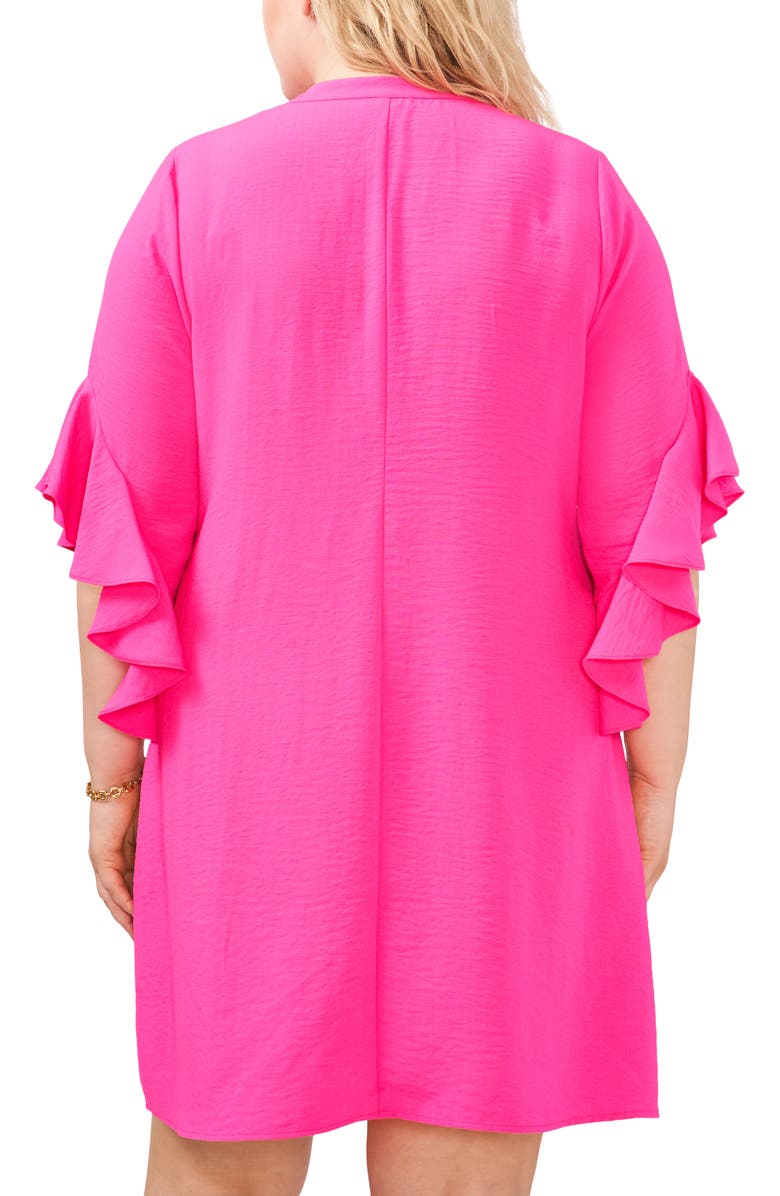 Vince Camuto Flutter Sleeve Shift Dress, Alternate, color, Hot Pink