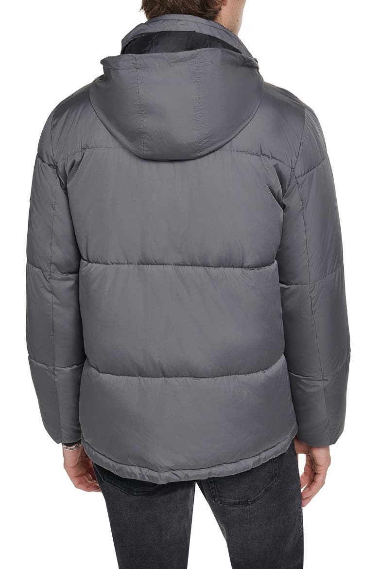 Quilted Puffer Jacket, Alternate, color, GREY