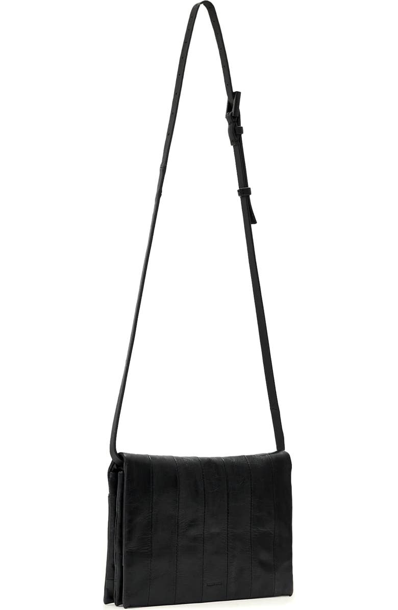 AllSaints Uma Leather Crossbody Bag, Alternate, color, Black