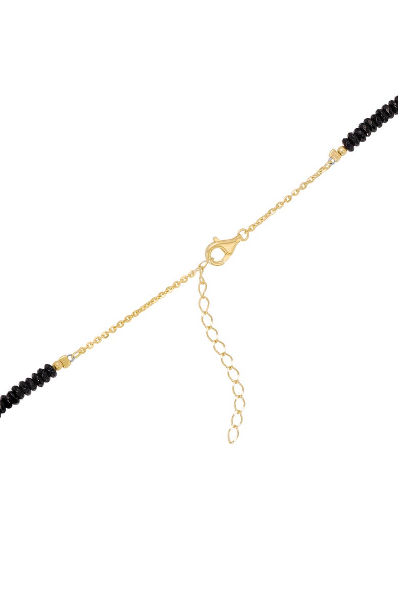 ATHRA LUXE Personalized Name Onyx Bead Necklace, Alternate, color, Gold
