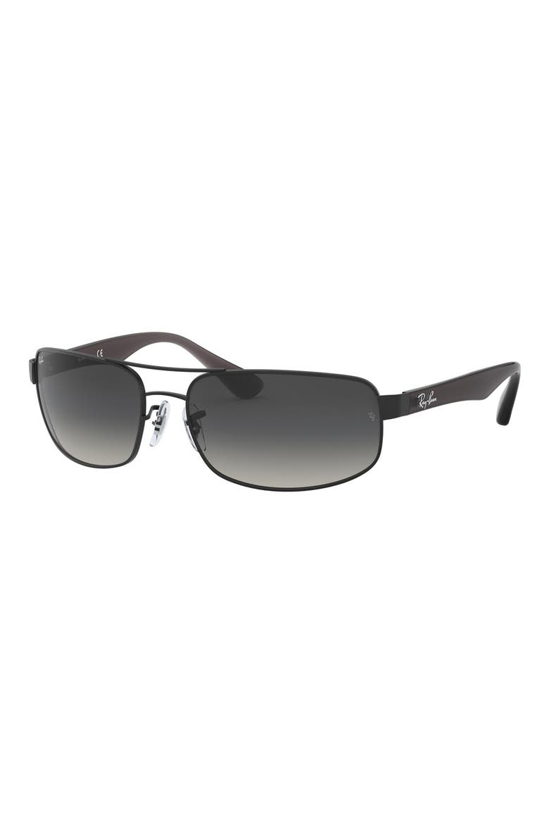 61mm Square Sunglasses, Alternate, color, MATTE BLACK