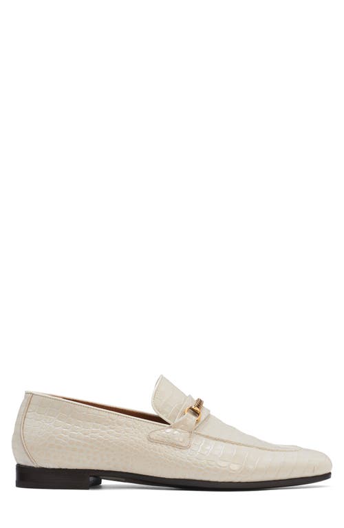 Tom Ford Gigi Chain Croc Embossed Loafer In Cream