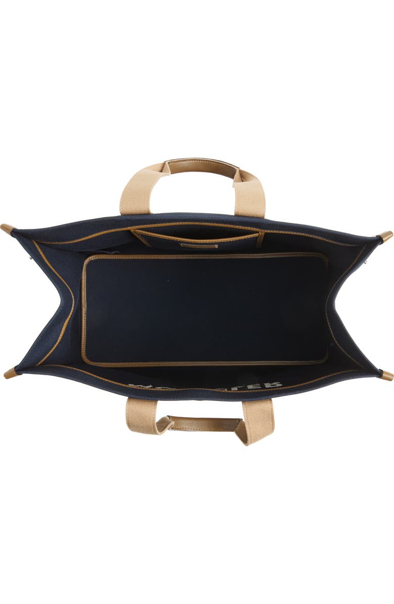 Moncler Canvas Tote, Alternate, color, Navy