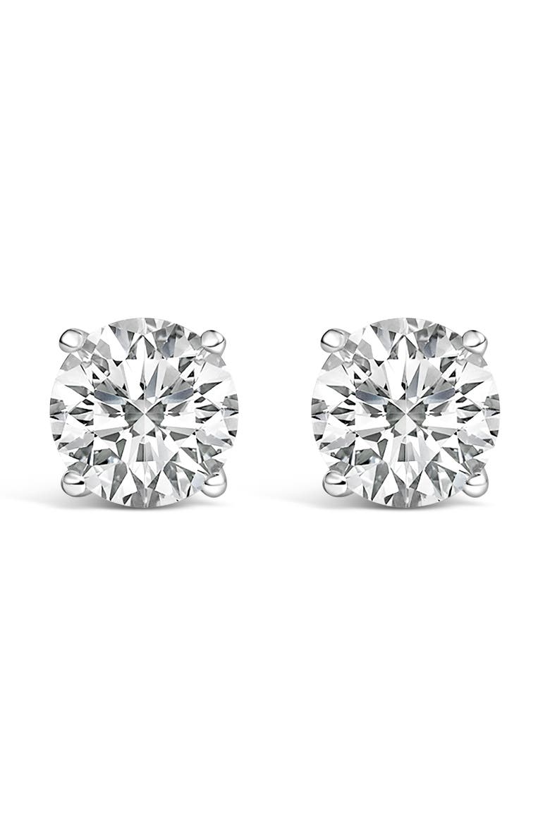 Platinum 5.00 Cttw Round Lab Grown Diamond Solitaire Stud Earrings, Main, color, White