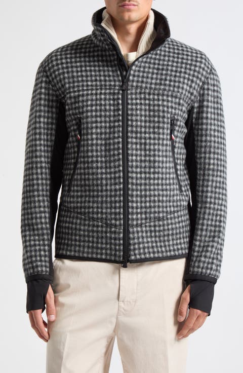 Check Fleece Zip Cardigan