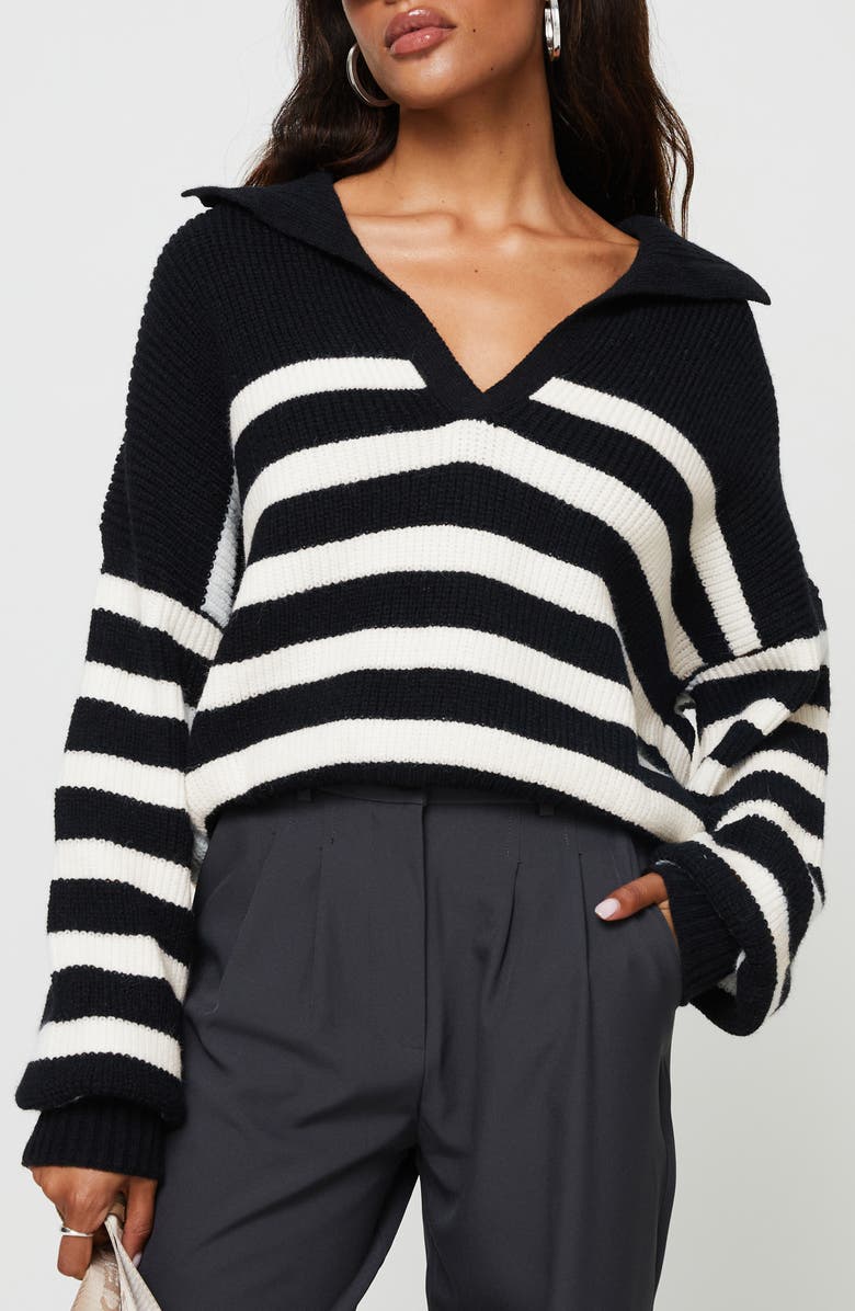 Princess Polly Williamson Stripe Collar Sweater, Main, color, 