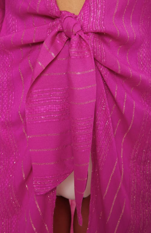 Becca Radiance V-neck Long Sleeve Cover-up Tunic In Pink