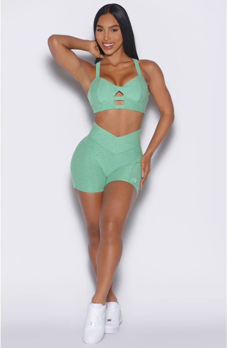 Bombshell Sportswear Tiny Waist Shorts, Alternate, color, Sage