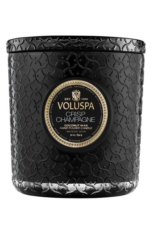 Voluspa Crisp Champagne Boxed Luxe Candle In Black