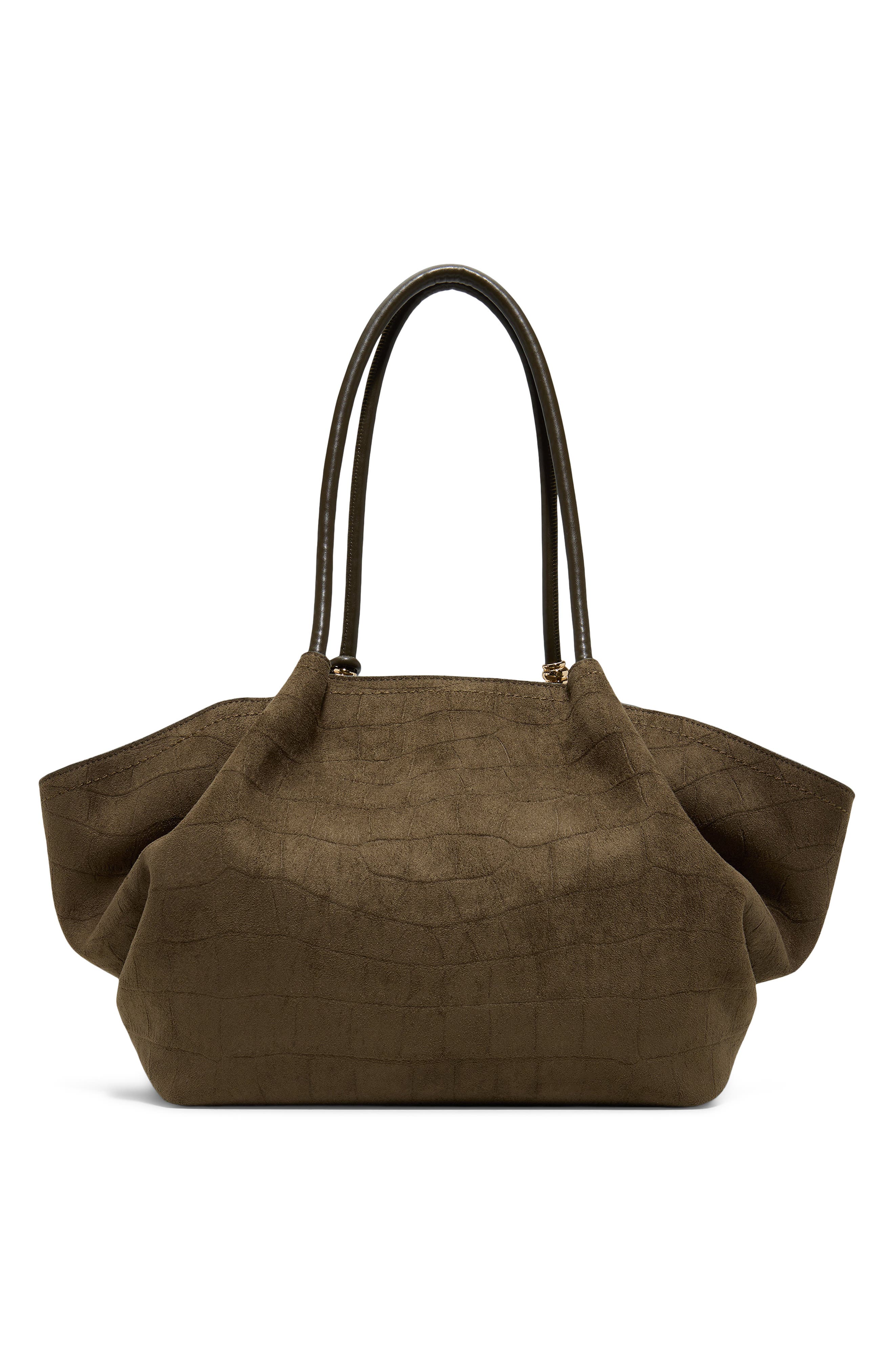 Braelynex Faux Leather Tote, Alternate, color, KHAKI