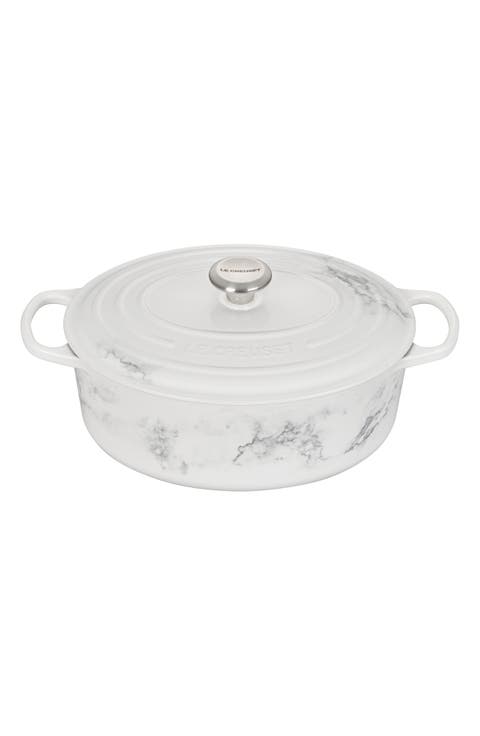 Signature 6.75-Quart Oval Enamel Cast Iron French/Dutch Oven with Lid