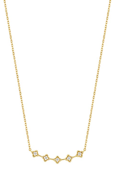 Mykonos 18K Yellow Gold Diamond Bar Pendant Necklace