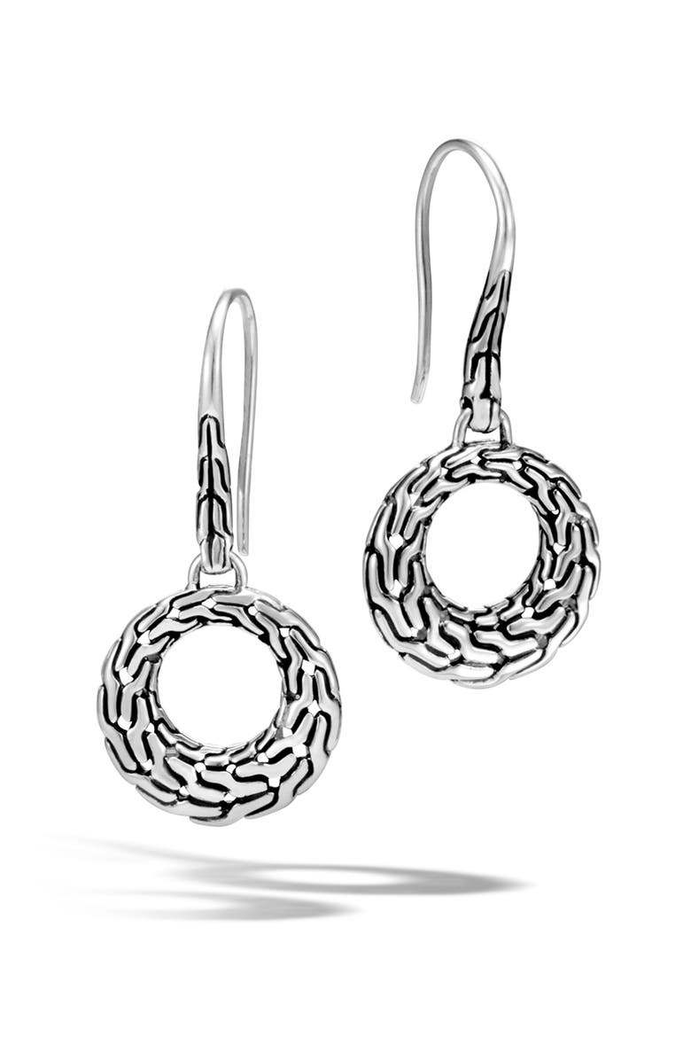 John Hardy Sterling Silver Classic Chain Filigree Circle Drop Earrings, Alternate, color, 