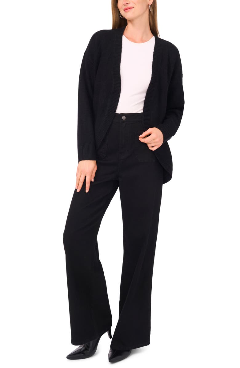 Vince Camuto Open Front Cardigan, Alternate, color, Rich Black