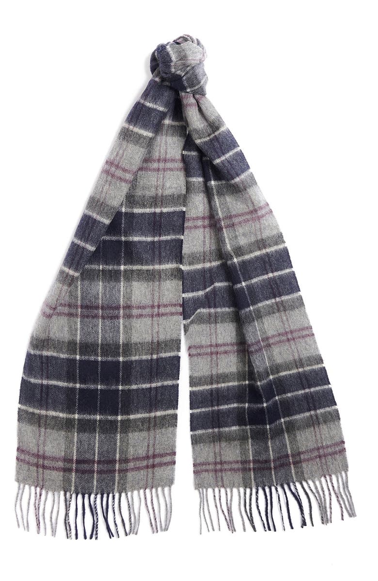 Barbour Tartan Lambswool & Cashmere Fringe Scarf, Alternate, color,