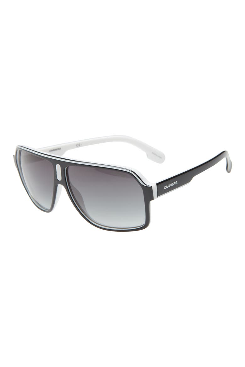 1001/S 62mm Sunglasses, Alternate, color, BLACK WHITE BLACK/ GREY SHADED