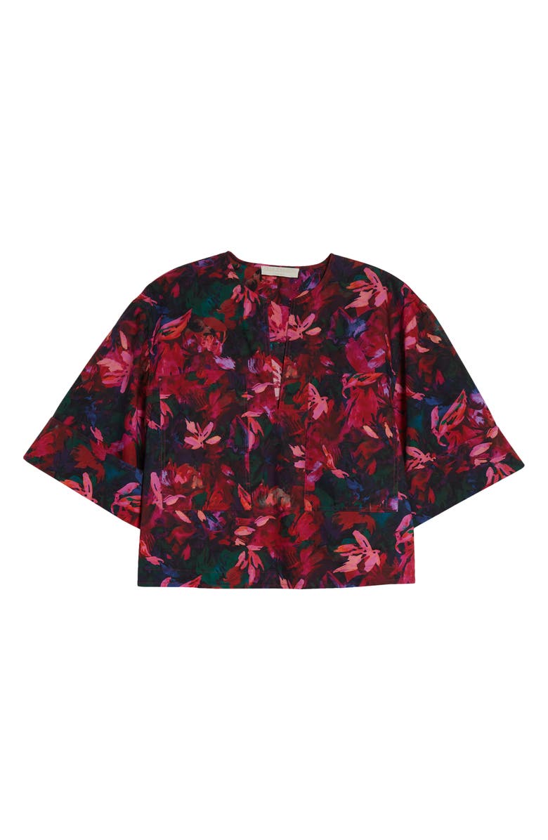 Ulla Johnson Suri Floral Cotton Top, Alternate, color, Hibiscus
