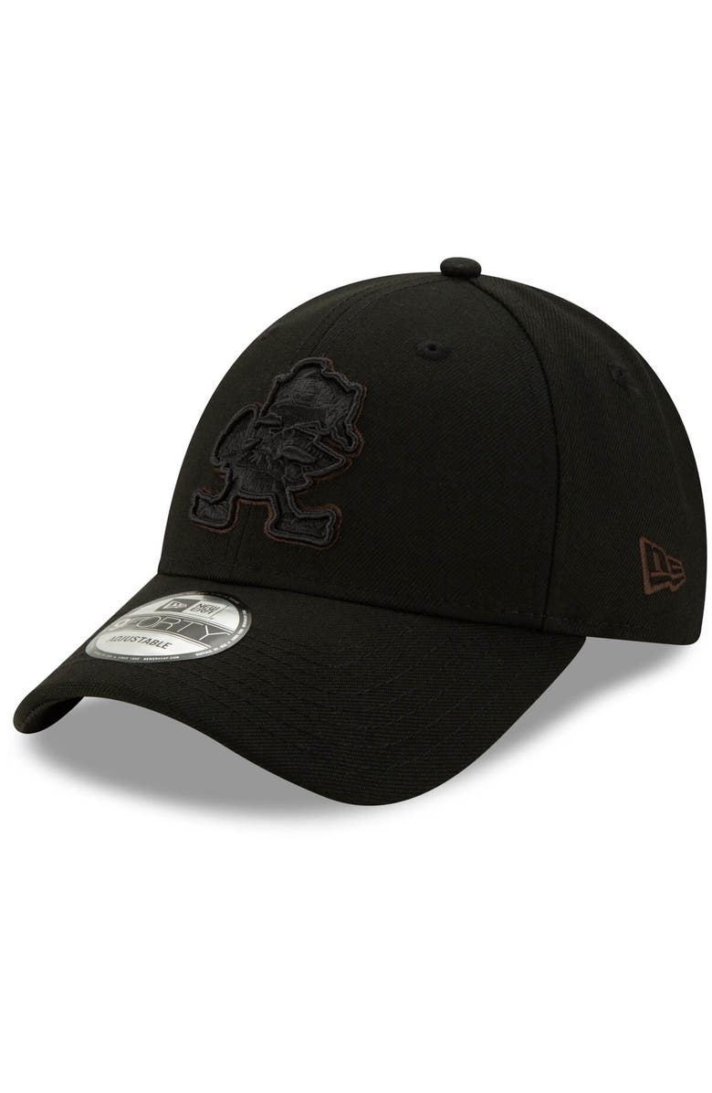 New Era Men's New Era Black Cleveland Browns Throwback Logo Momentum 9FORTY Adjustable Snapback Hat, Main, color, Black