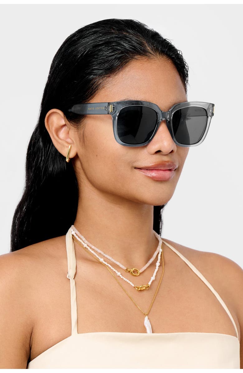 Katie Loxton Roma Sunglasses in Blue Transparent, Alternate, color, Blue