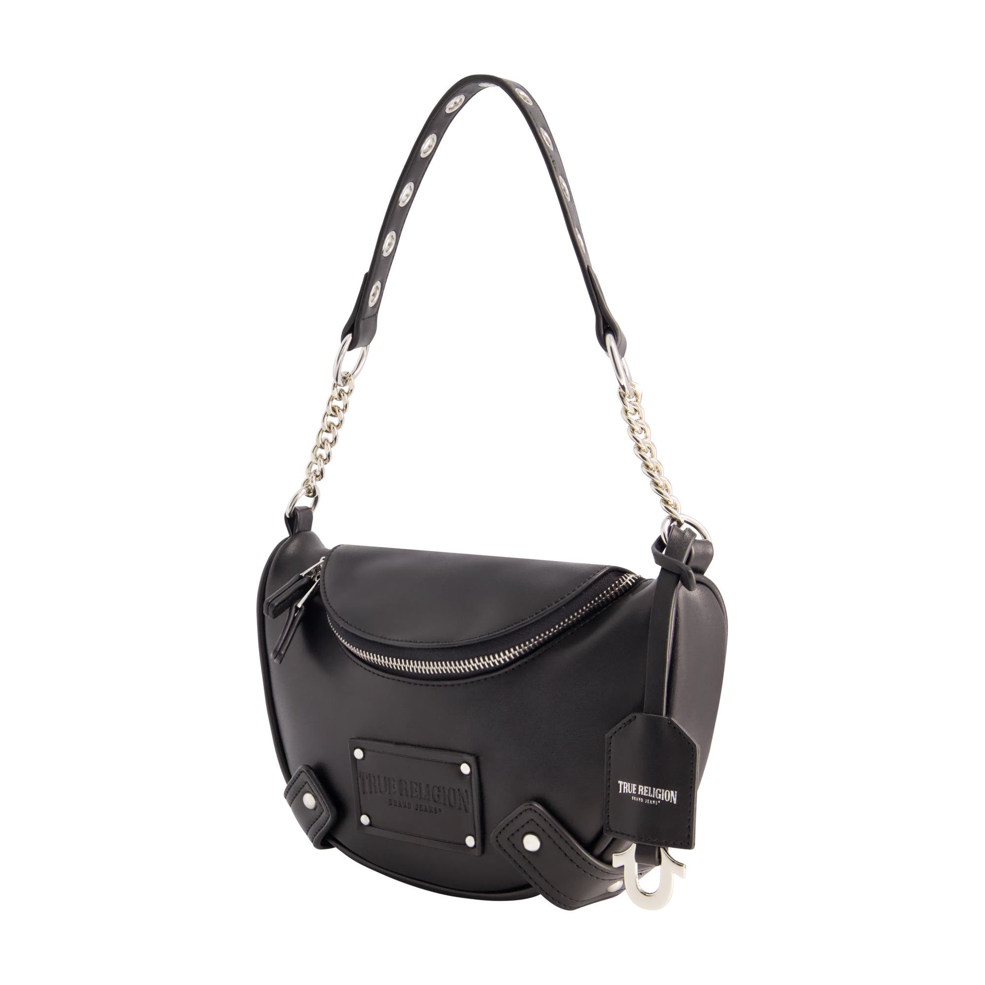 True Religion Chain Handle Hobo, Alternate, color, Black