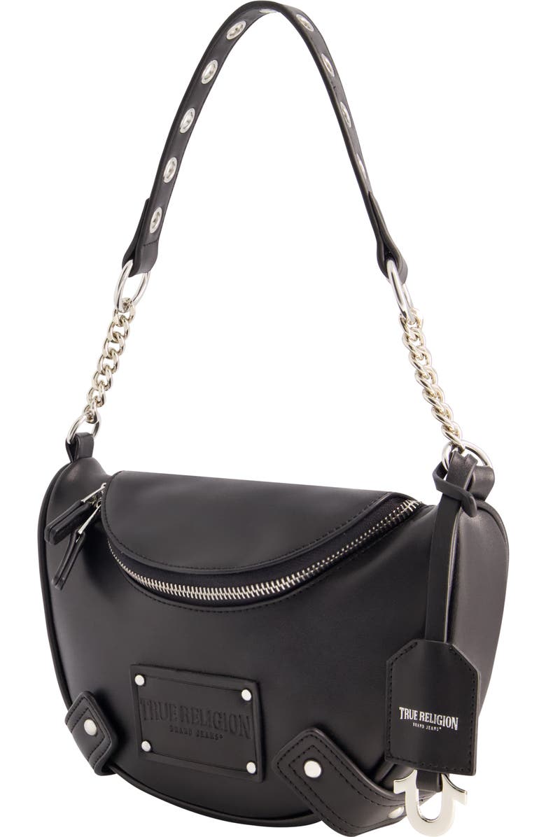 True Religion Chain Handle Hobo, Alternate, color, Black