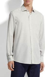 ZEGNA Cashco Gingham Check Cotton & Cashmere Button-Up Shirt