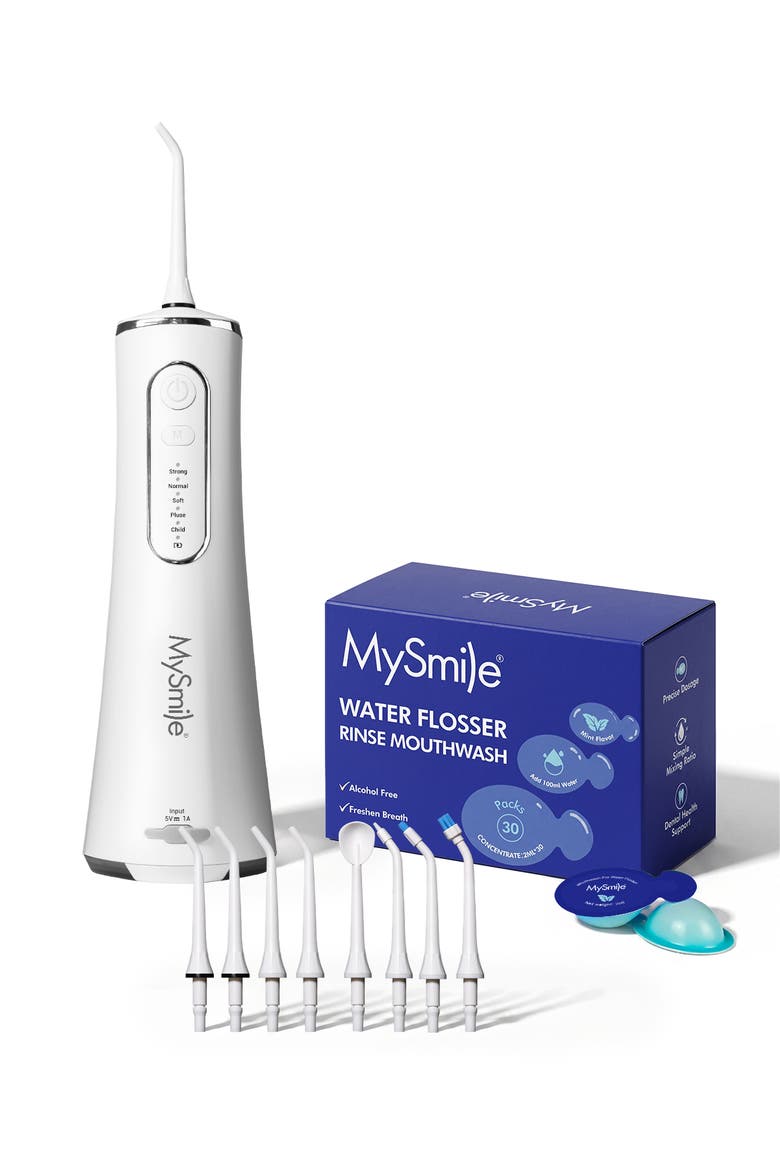 LP211 Water Flosser with 30 Mouthwash Pods Bundle, Main, color, White