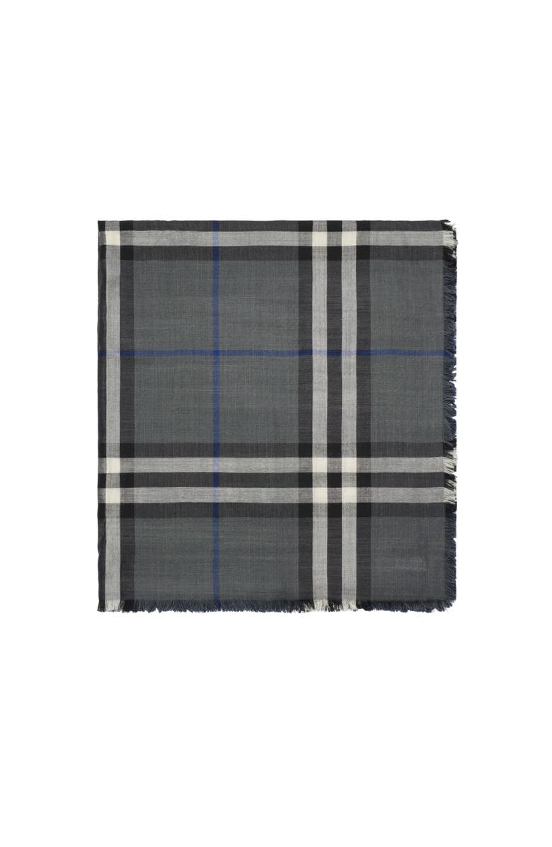 Burberry Reversible Check Wool Silk Scarf, Alternate, color, Marlborough Grey/Mast Blue