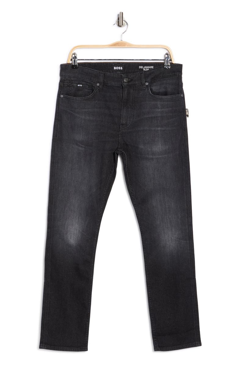 BOSS Delaware Slim Fit Jeans, Alternate, color, Black