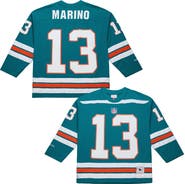 Mitchell & Ness Men's Mitchell & Ness Dan Marino Aqua Miami Dolphins Maxxed Out Fashion Hockey Jersey