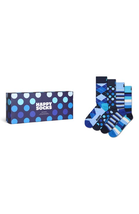 Assorted 4-Pack Navy Socks Gift Box