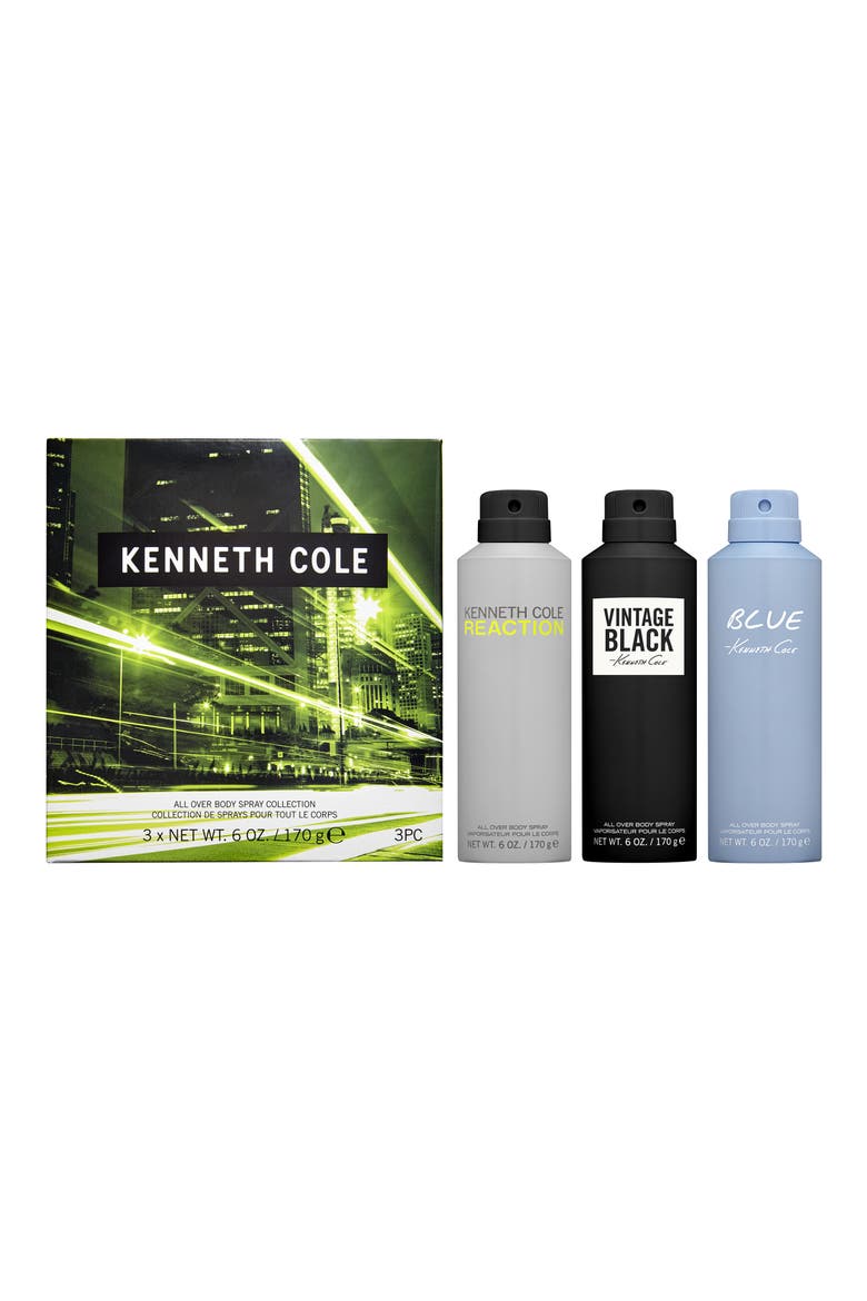Reaction, Vintage Black & Blue 3-Piece Allover Body Spray Set, Alternate, color, NO COLOR