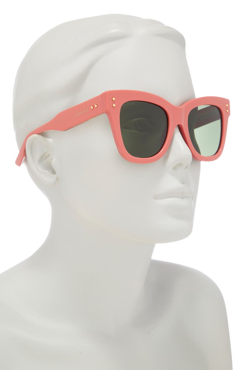 Gucci 52mm Cat Eye Sunglasses, Alternate, color, Pink Pink Green