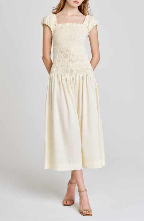 WAYF Cassidy Smock Bodice Midi Sundress