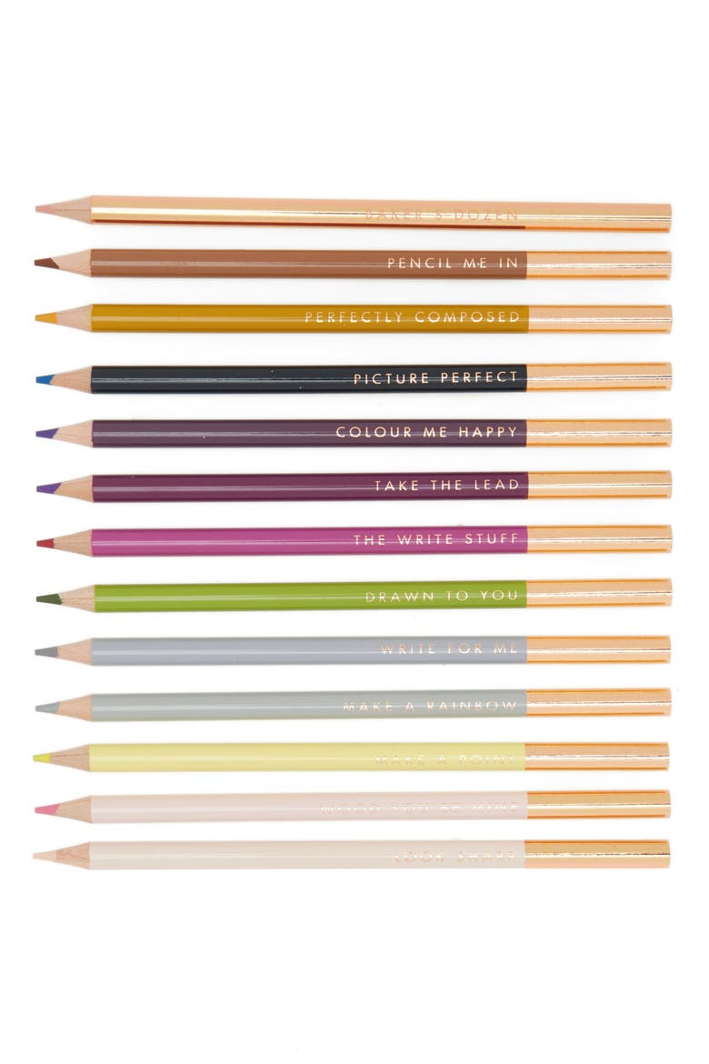 Baker's Dozen Set of 13 Coloring Pencils, Main, color, ROSE GOLD CORE