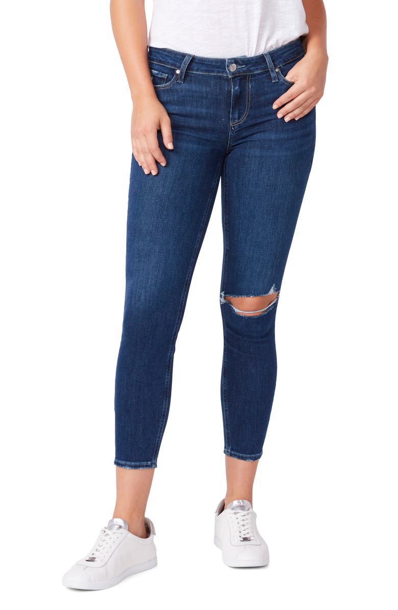 PAIGE Verdugo Ripped Ankle Skinny Jeans, Main, color, Direction Destructed