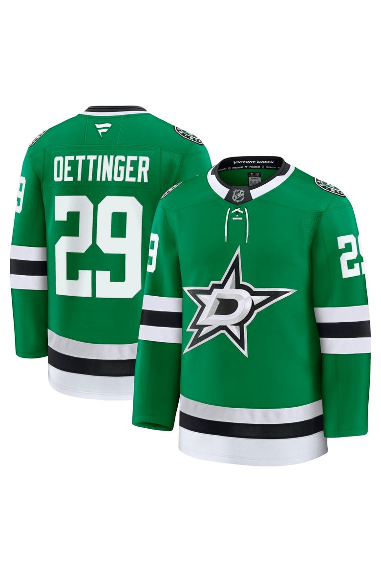 Men's Fanatics Jake Oettinger Kelly Green Dallas Stars Home Premium Jersey, Main, color, Kelly Green