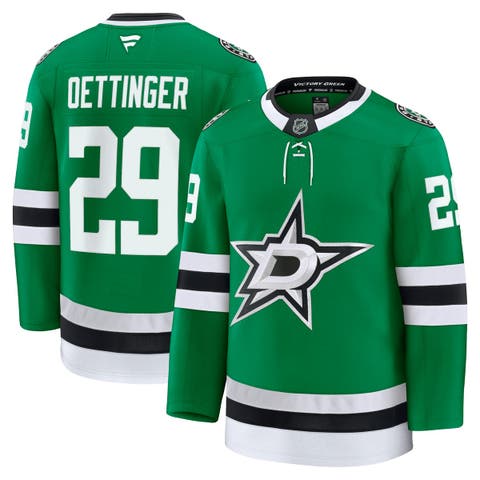 Men's Fanatics Jake Oettinger Kelly Green Dallas Stars Home Premium Jersey