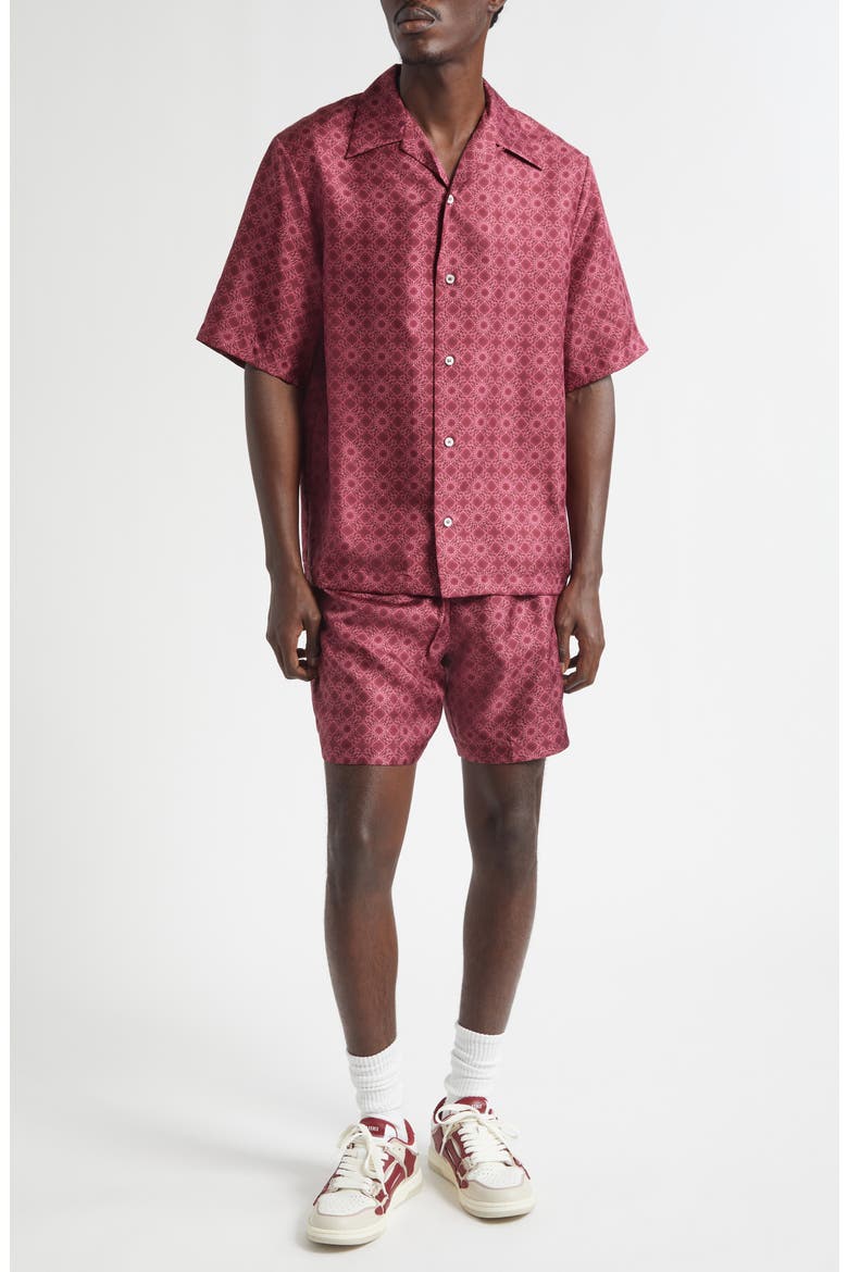 MA Quad Silk Bowling Shorts, Alternate, color, WINE