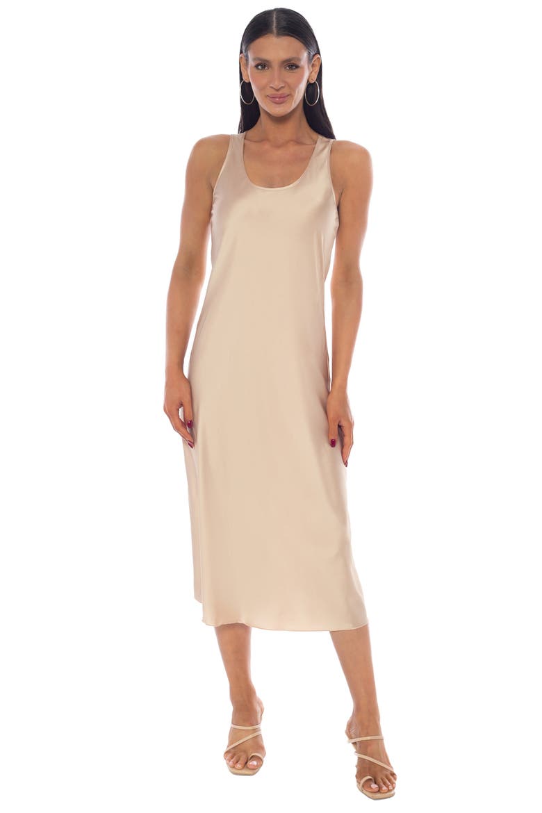 Satin Slipdress & Sweater, Alternate, color, BLACK/ CHAMPAGNE
