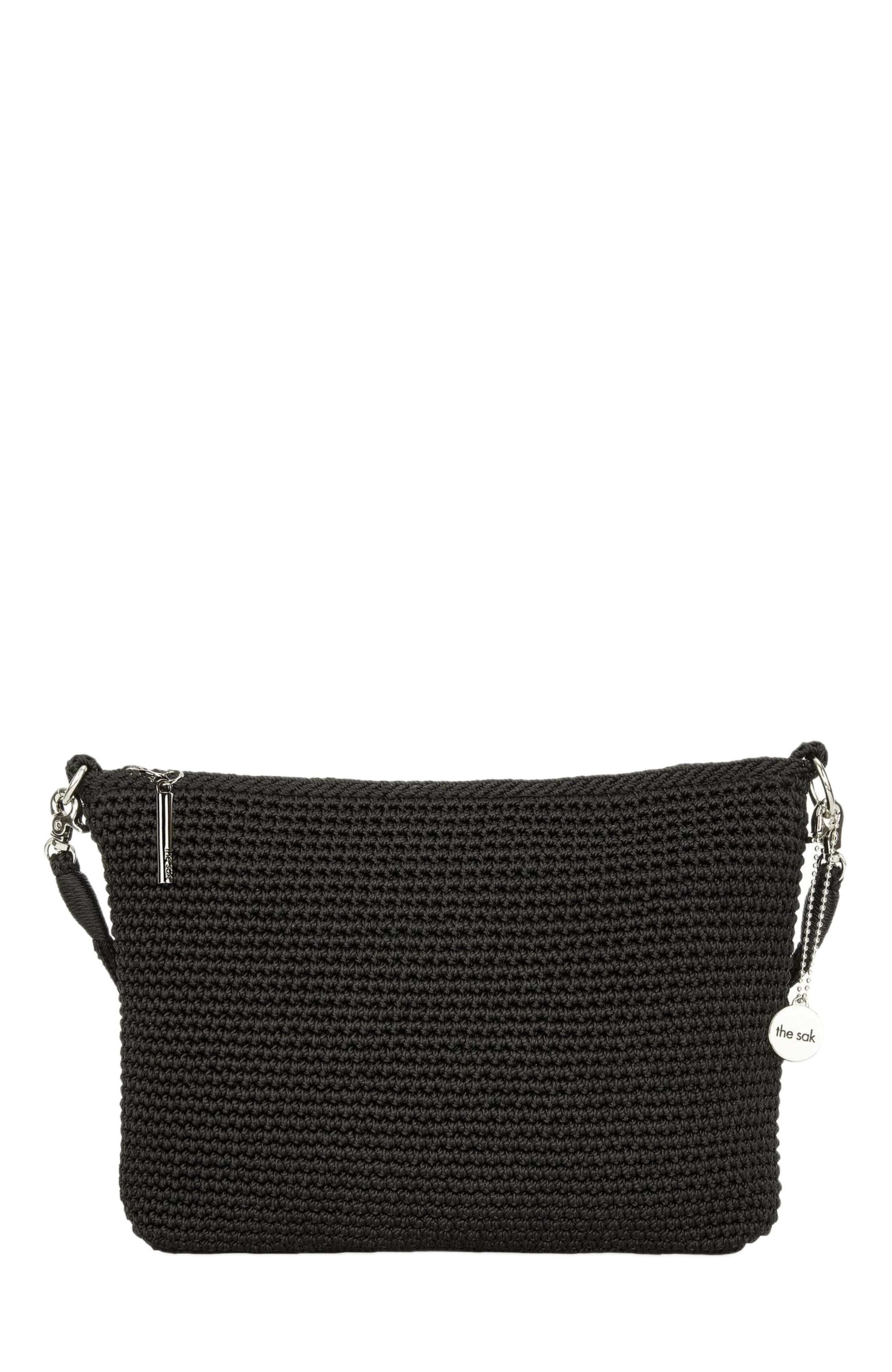 The Sak Lumi Covertible Crossbody Hand Crochet Bag, Alternate, color, Black