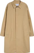 Givenchy Cotton Double Face Car Coat with Leather Trim