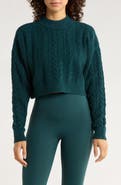 MPG Cable Knit Crop Sweater